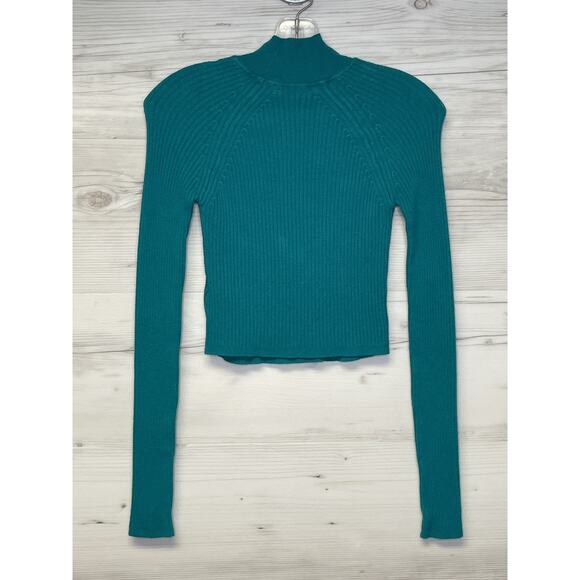 Urban Outfitters Sweater Womens Medium Ribbed Cut Out Mock Neck Long Sleeve Knit - Picture 9 of 9